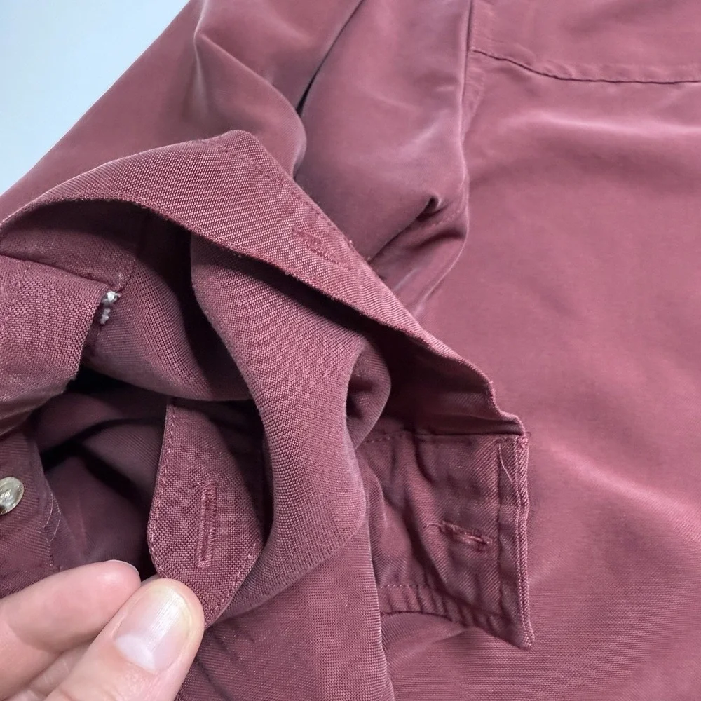 The North Face Mens XL Red Modal Blend Long Sleeve‎ Button Up Outdoor Shirt